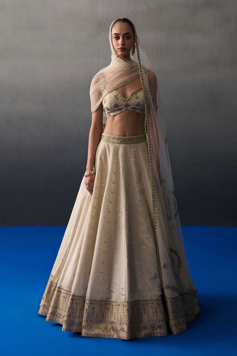 Gold Benarasi Festive Lehenga Set