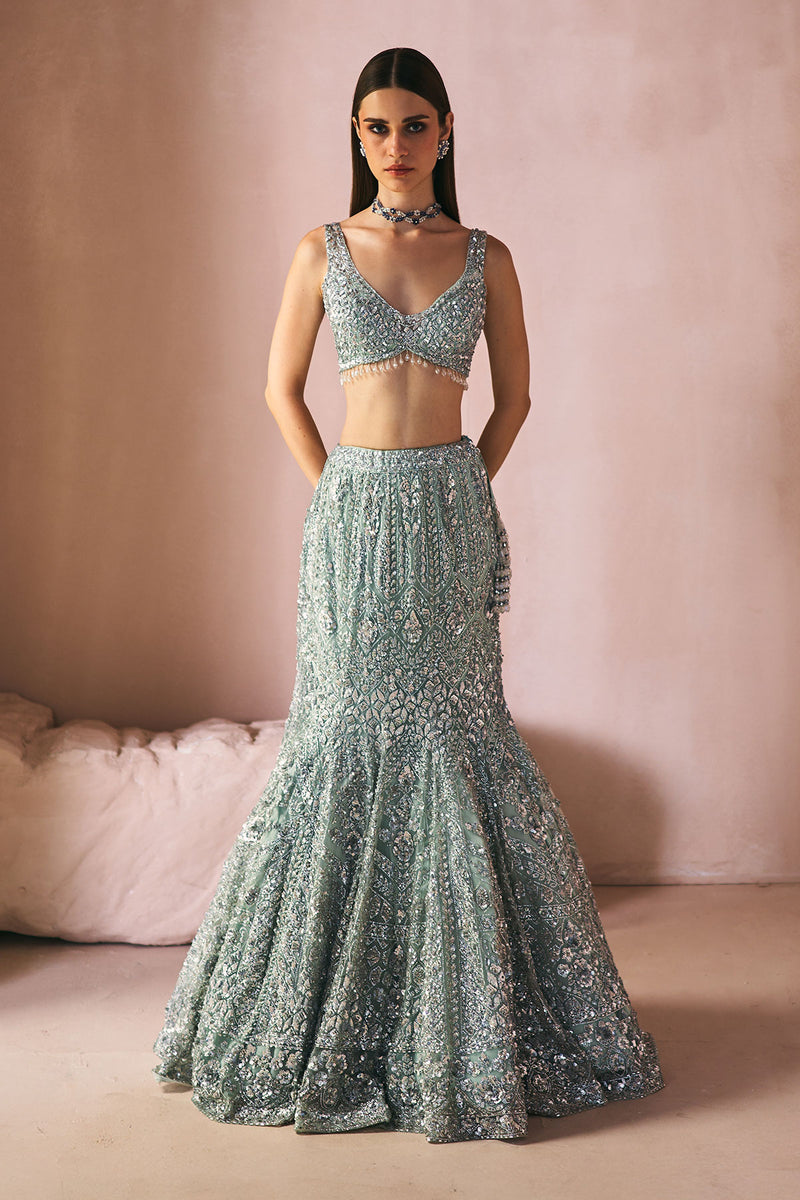 Silver Elysian Lehenga set